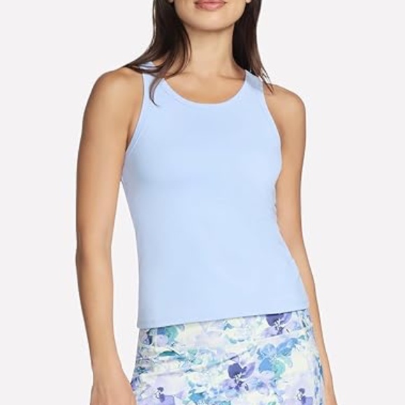 Tank Top 2XL Skechers GO WALK Shelf Bra Light Blue Activewear Wicking Plus Size - Picture 1 of 5